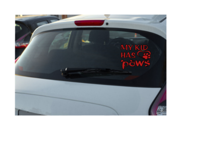 My Kid has paws Decal