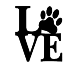 Love pet paw decal