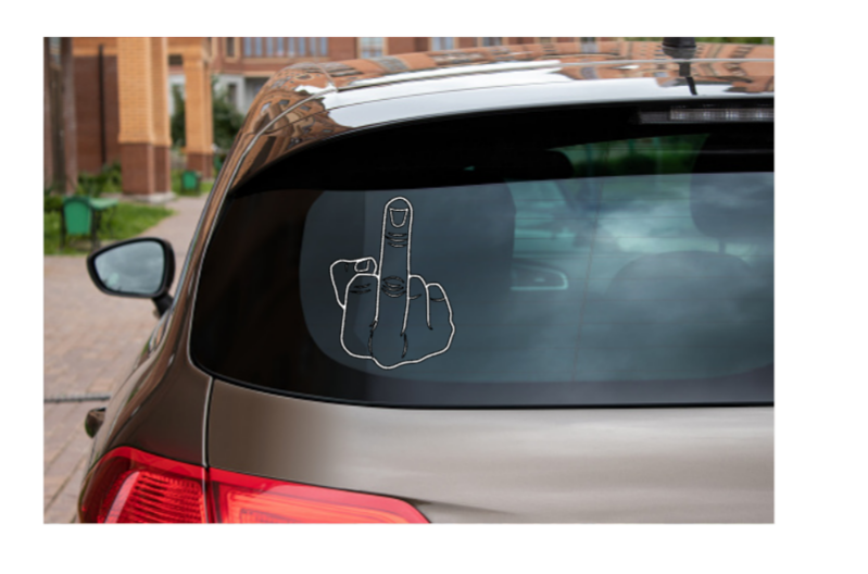 Middle finger Decal